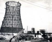 Pohled na chladící věž elektrárny - 1951